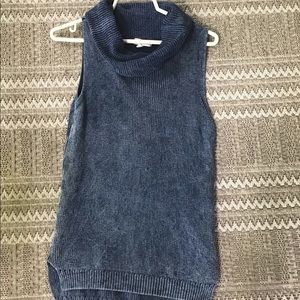 Cowl neck knit sweater tank